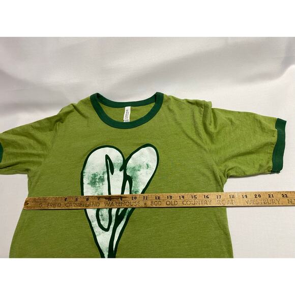 Scott Pilgrim T-shirt Med Green Heart SP Smashing Pumpkins Ringer - Picture 4 of 8